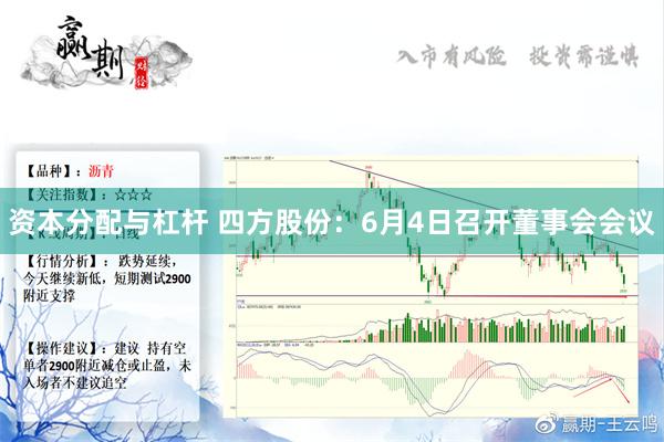 资本分配与杠杆 四方股份：6月4日召开董事会会议