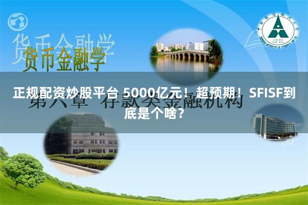 正规配资炒股平台 5000亿元！超预期！SFISF到底是个啥？